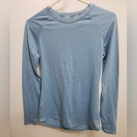 EUC sleek baby blue pj set w fun pattern, sz S - Picture 2 of 8